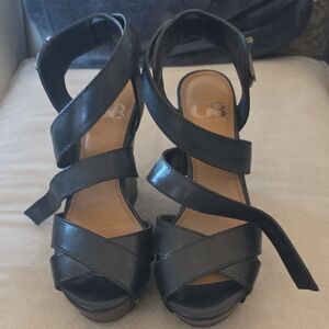Gianni Bini Black Strappy Heels